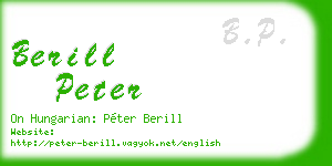 berill peter business card