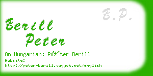 berill peter business card